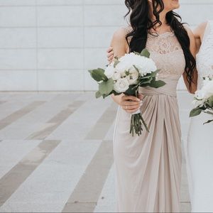 David’s Bridal Bridesmaid Dress Gold Metallic